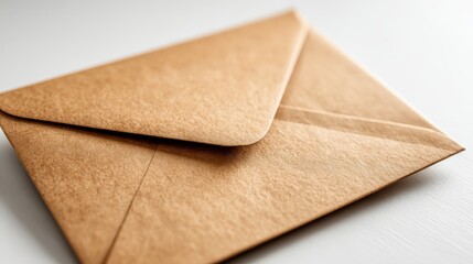 Envelope: Top view of brown paper envelope for invitations, announcements, and business correspondence