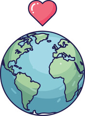 Naklejka premium Conceptual illustration of love for our planet Earth.