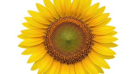 Fototapeta premium Vibrant Sunflower Closeup On White