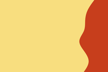 A modern abstract background featuring a smooth, undulating reddish-brown curve contrasting with a soft, warm cream-yellow expanse, perfect for minimalist design.