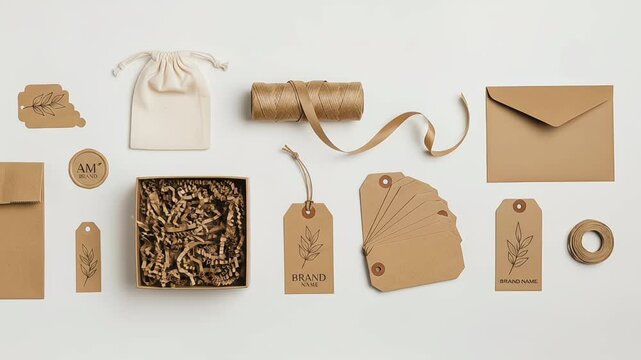 A flat lay of chic branding materials in earthy tones.