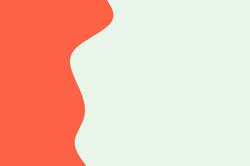 A vibrant abstract background featuring a dynamic, organic coral wave contrasting against a serene light green, perfect for modern design projects and digital presentations.