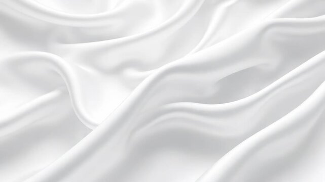 Luxurious White Silk Fabric Gently Flowing in a Seamless Animated Loop Background