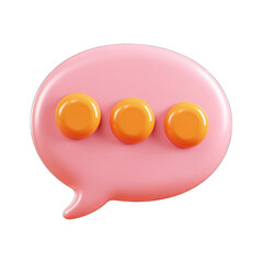 Pink speech bubble with three orange dots (1)