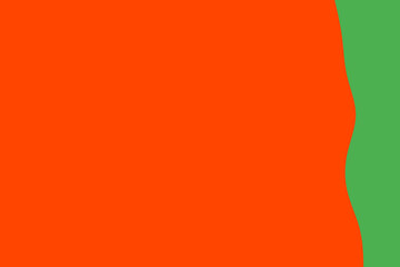 A vibrant abstract background featuring a bold orange color field contrasted with a dynamic, wavy green border, perfect for modern design projects.