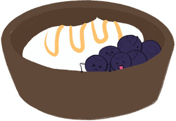 Blueberries with greek yogurt