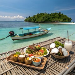 Obraz premium boat with food