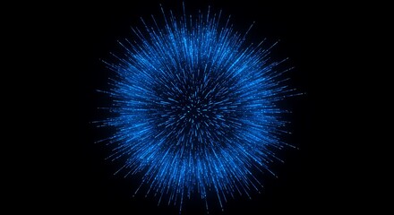 Obraz premium Blue Firework Burst Against Black Background
