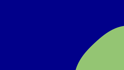 A minimalist abstract design featuring a bold dark blue background contrasting with a soft curved lime green shape, creating a modern graphic art piece.