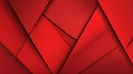 Abstract geometric shapes in deep red.