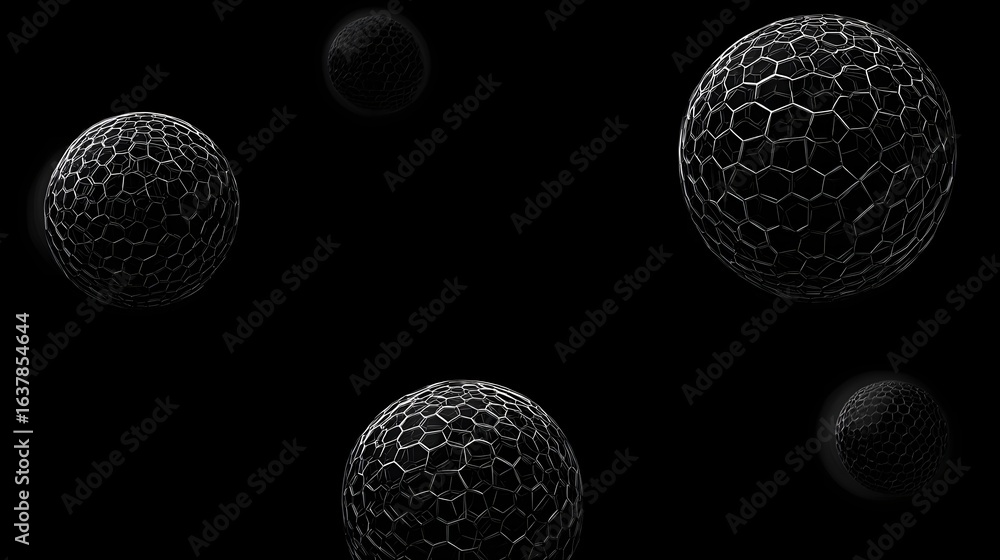 Aufkleber Abstract design of spheres with a hexagonal pattern.