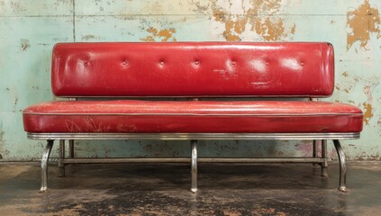 Vintage red vinyl booth