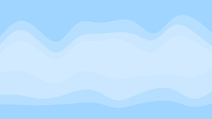 This tranquil abstract background showcases smooth, flowing waves in multiple soothing shades of light blue, offering a serene and versatile design element.