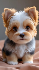 adorable puppy with fluffy fur and big brown eyes