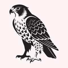 Stylized Kestrel Silhouette – Black Predator Bird Illustration