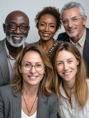 Diverse Group of Professionals Smiling in a Team Portrait