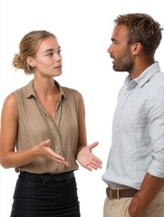 Engaging Conversation Between Two Professionals in Casual Attire