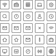 Modern Outline Icons for Digital Interface