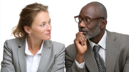 Professional Business Meeting Between Two Colleagues in Suits