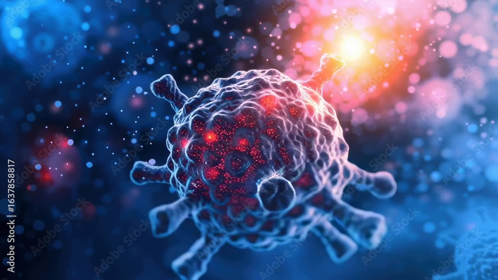 Poster watch as researchers examine intricate cellular structures and their interactions in a vibrant envir