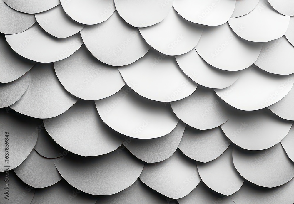 Poster abstract white texture with layered paper scales for modern design and background use