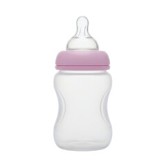 Pink baby bottle for infant feeding