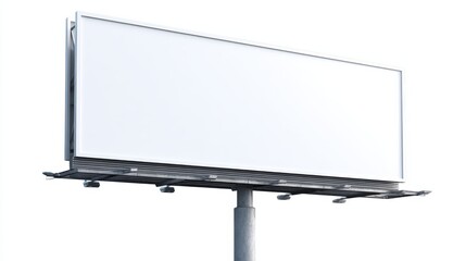 Obraz premium Blank Billboard Mockup for Advertising Campaign Isolated on White Background, Outdoor Advertising, Clipping Path Included