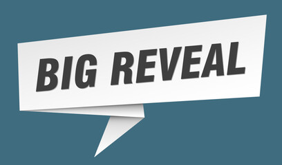 big reveal banner. big reveal speech bubble, label, sticker, sign template