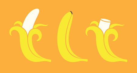 Banana logo. Isolated banana on white background
