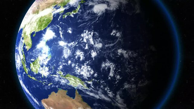 Blue Outline Highlighting The Geographical Area Of Philippines On Earth From Space. - graphics