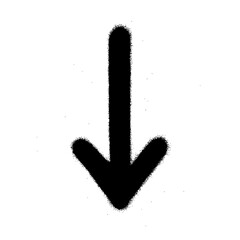 down graffiti arrow isolated in white