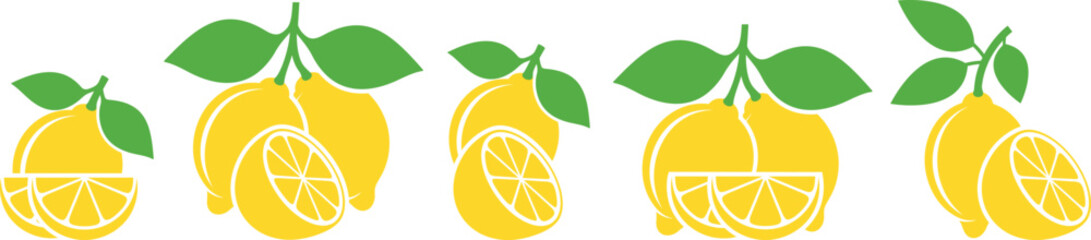 Lemon logo. Isolated lemon on white background