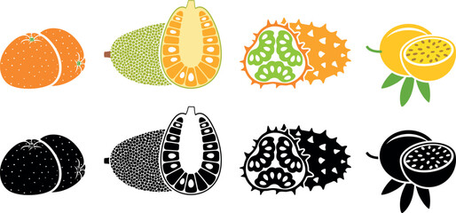 Fruit logo. Isolated fruit on white background