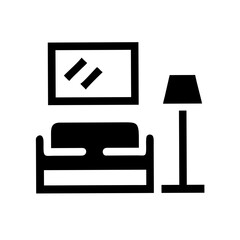 Interior Design Home Decoration Furniture Architecture Outline Vector Icon Design