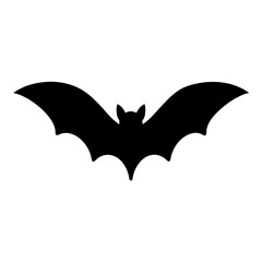 Black bat silhouette vector graphic for halloween decorations and spooky theme design element use