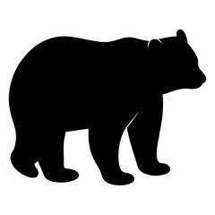 Black bear silhouette vector illustration animal wildlife mammal predator forest nature design graphic art clip art