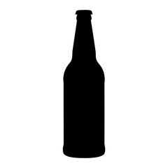Black silhouette of a beer bottle vector illustration perfect for brewery logo or pub design element