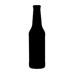 Black beer bottle silhouette vector graphic design for bar pub brewery logo and branding element