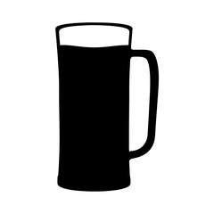 Isolated black beer mug vector illustration for brewery pub or bar drink menu design graphics
