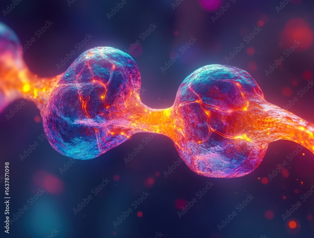 Aufkleber vibrant abstract representation of neurons and synapses in a colorful universe of connection and com