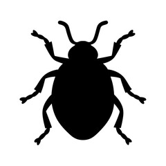 Black silhouette of a beetle insect vector illustration for pest control and entomology studies