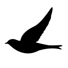 Flying bird silhouette vector image for graphic design projects and illustrations artwork use free