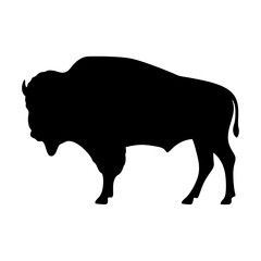 Download high resolution black silhouette of a bison for free wildlife animal vector art design
