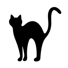 Black cat silhouette vector illustration for halloween designs and pet related graphic projects ideas