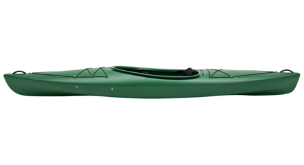 Green sea kayak, isolated on transparent background