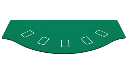 Green felt poker or blackjack table top