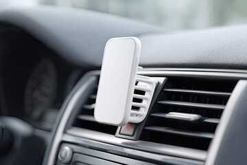 White phone mount on car's air vents