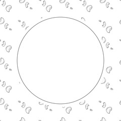 Food frame. doodle fast food circle frame. hand drawn food and beverage frame background. food background