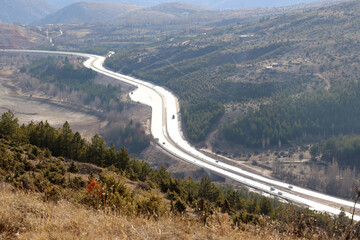 highway and nature from above