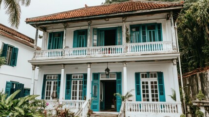 Obraz premium old house with balconies